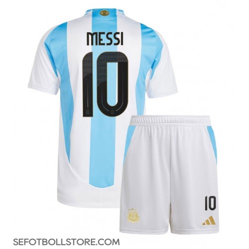 Argentina Lionel Messi #10 Replika babykläder Hemmaställ Barn Copa America 2024 Kortärmad (+ korta byxor)